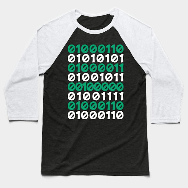 Fuck Off Binary Code Funny Gift Baseball T-Shirt by smartrocket